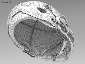 White Football Helmet Modelo 3D