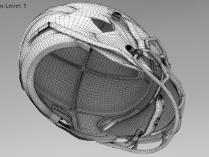 White Football Helmet Modelo 3D