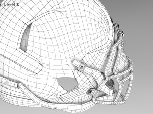 White Football Helmet Modelo 3D