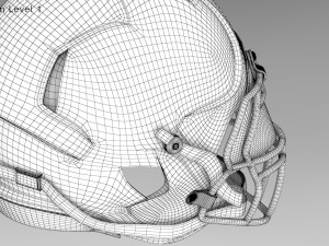 White Football Helmet Modelo 3D
