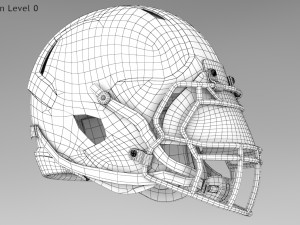 White Football Helmet Modelo 3D