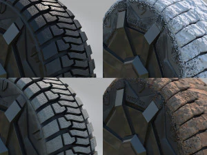 Rodas Cybertruck 4 Esta&ccedil;&otilde;es Modelo 3D