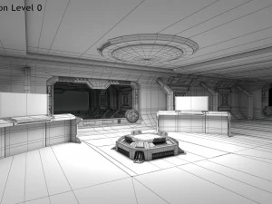 Sci-fi Interior Spacecraft 3D Model
