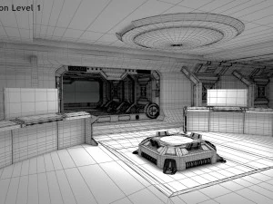 Sci-fi Interior Spacecraft 3D Model