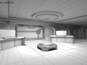 Sci-fi Interior Spacecraft 3D Model