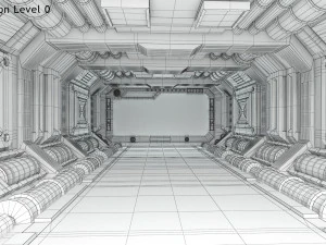 Sci-fi Interior Spacecraft 3D Model