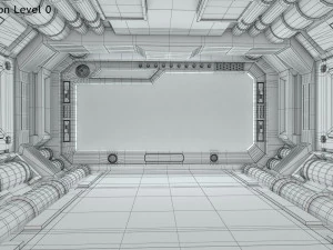 Sci-fi Interior Spacecraft 3D Model