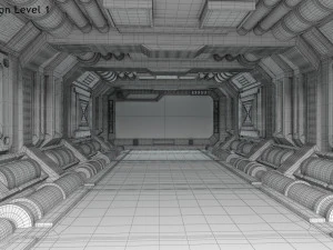 Sci-fi Interior Spacecraft 3D Model