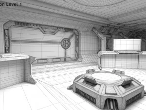 Sci-fi Interior Spacecraft 3D Model