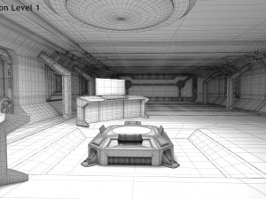 Sci-fi Interior Spacecraft 3D Model