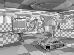 Sci-fi Interior Spacecraft 3D Model