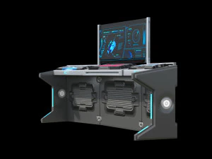 Bilim Kurgu &Ccedil;alışma Masası 3D Model