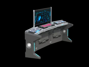 Bilim Kurgu &Ccedil;alışma Masası 3D Model