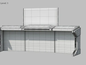 Bilim Kurgu &Ccedil;alışma Masası 3D Model