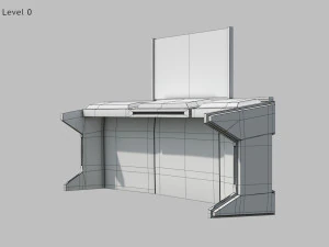 Bilim Kurgu &Ccedil;alışma Masası 3D Model