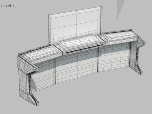 Sci-fi Work Desk Model 3D