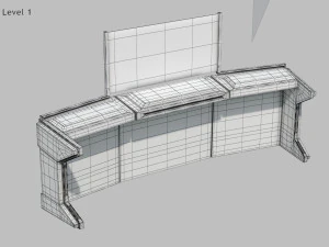 Bilim Kurgu &Ccedil;alışma Masası 3D Model