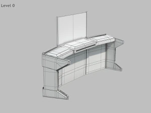 Bilim Kurgu &Ccedil;alışma Masası 3D Model