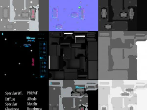 Bilim Kurgu &Ccedil;alışma Masası 3D Model