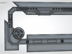 Animated Sci-fi Gate T1 Model 3D