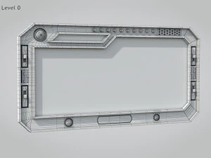 Ventana de ciencia ficci&oacute;n Modelo 3D