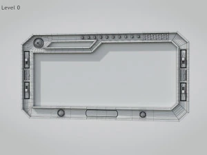 Ventana de ciencia ficci&oacute;n Modelo 3D