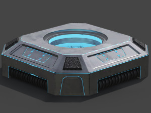 Animated Sci-fi Teleporter Platform Modelo 3D