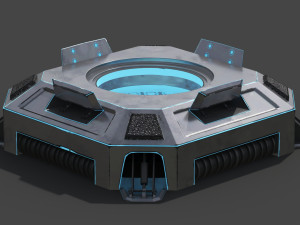 Animated Sci-fi Teleporter Platform Modelo 3D