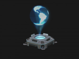 Animated Sci-fi Teleporter Platform Modelo 3D