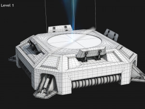 Animated Sci-fi Teleporter Platform Modelo 3D