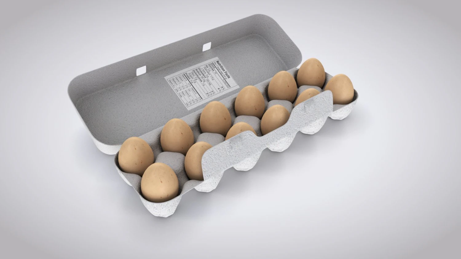 Pulp Eggs Container 3D Model .c4d .max .obj .3ds .fbx .stl .blend 