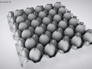 Pulp Egg Tray 30 Egges 3D Model