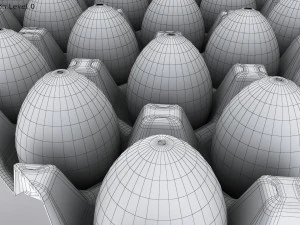 Pulp Egg Tray 30 Egges 3D Model