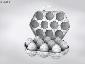 Porta huevos de pl&aacute;stico Modelo 3D