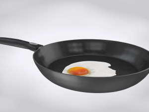 Pan and Fried Egg 3D Model