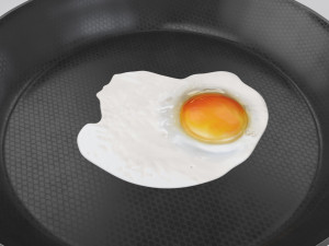 Pan and Fried Egg 3D Model