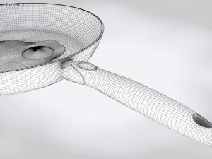 Pan and Fried Egg 3D Model