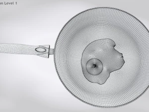 Pan and Fried Egg 3D Model