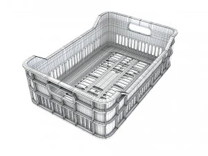 Plastic Crate T1 3D Model
