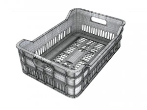 Plastic Crate T1 3D Model