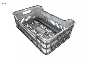 Plastic Crate T1 3D Model
