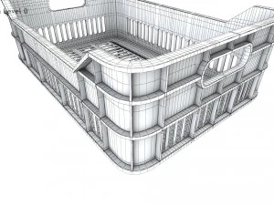 Plastic Crate T1 3D Model
