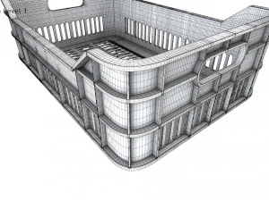 Plastic Crate T1 3D Model