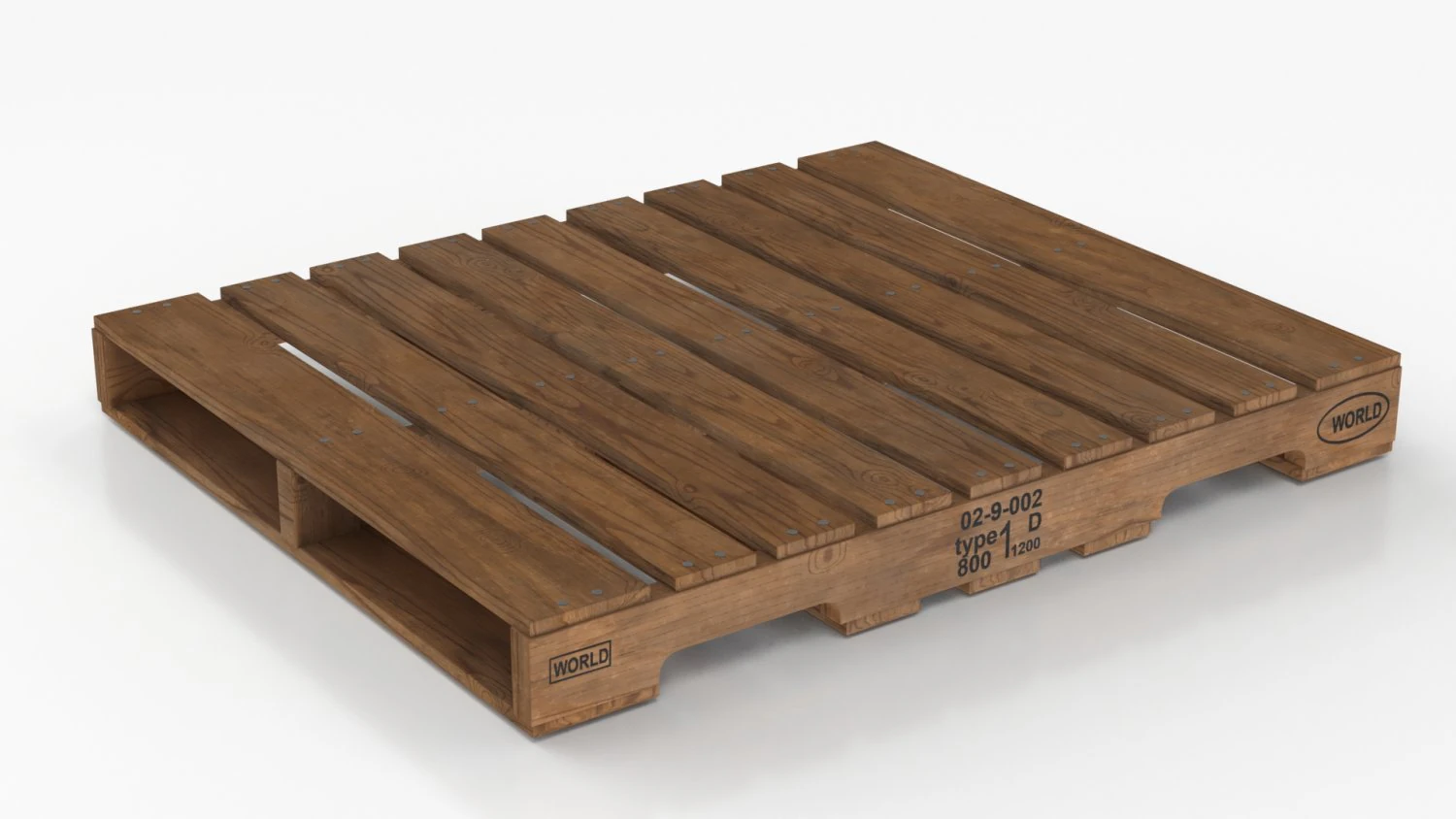 Wooden Pallet T1 3D Model .c4d .max .obj .3ds .fbx .stl .blend 