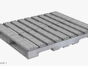 Wooden Pallet T1 3D Model
