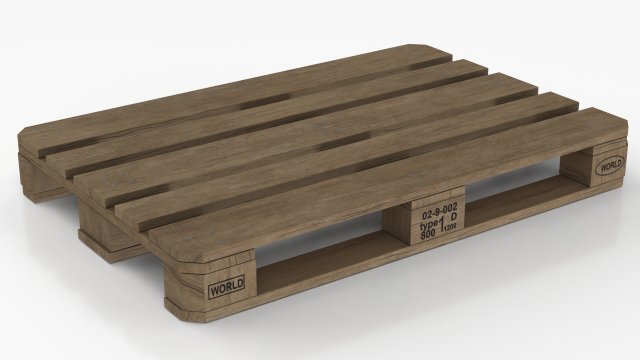 Wooden Pallet T2 3D 模型 .c4d .max .obj .3ds .fbx .stl .blend 