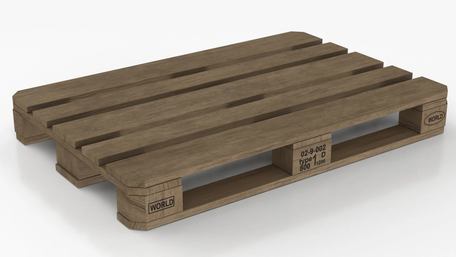 Wooden Pallet T2 3D Model .c4d .max .obj .3ds .fbx .stl .blend 