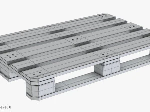Wooden Pallet T2 3D Model