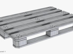 Wooden Pallet T2 3D Model