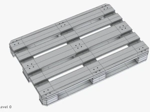 Wooden Pallet T2 3D Model